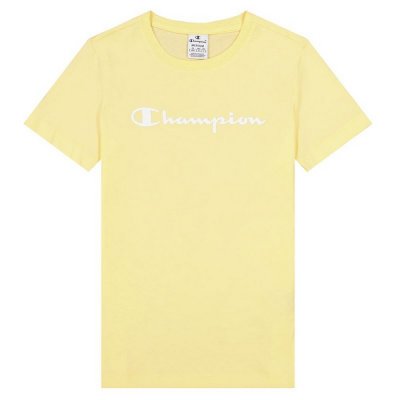 T-shirt med kortärm Dam Champion Big Script Logo Gul (Storlek: L)