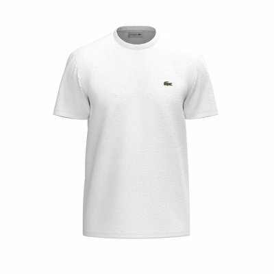 T-shirt med kortärm Herr Lacoste Vit (Storlek: M)