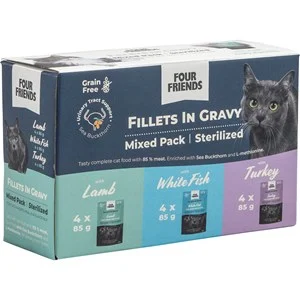 Kattmat Four Friends Menybox Sterilized Gravy Mix 12x85 g