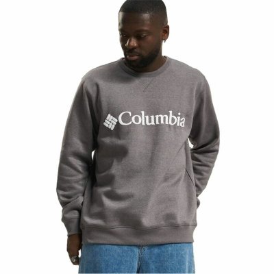 Tröja utan huva Herr Columbia Logo Fleece Crew Mörkgrå (Storlek: M)