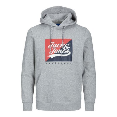 Tröja med huva Herr JORBECKS Jack & Jones 12219571 Grå (Storlek: S)