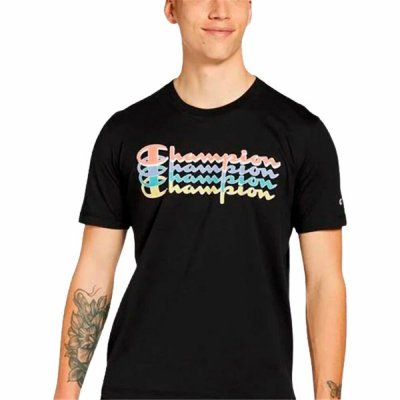 T-shirt med kortärm Champion Crewneck Svart (Storlek: M)