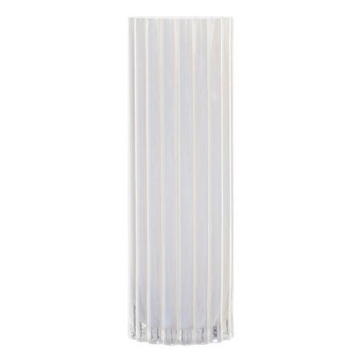 Vas DKD Home Decor Vit Glas (10 x 10 x 30 cm)
