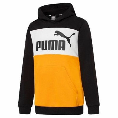 Tröja med huva Unisex Puma Essentials+ Colourblock Gul (Storlek: 5-6 år)