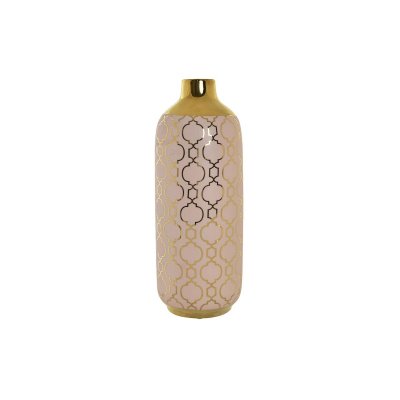 Vas DKD Home Decor Porslin Rosa Gyllene Orientalisk (15 x 15 x 41,5 cm)