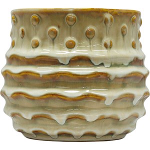 Kruka Creme med prickar, D15 cm