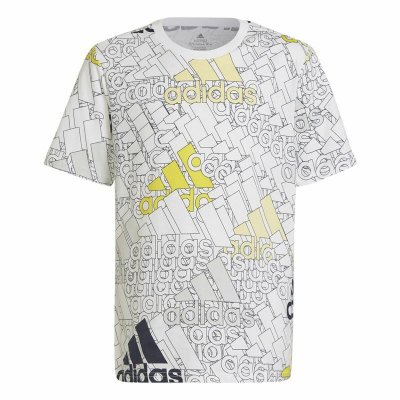 Barn T-shirt med kortärm Adidas Brand Love Vit (Storlek: 9-10 år)