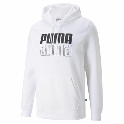 Tröja med huva Herr Puma Power Logo Vit (Storlek: S)