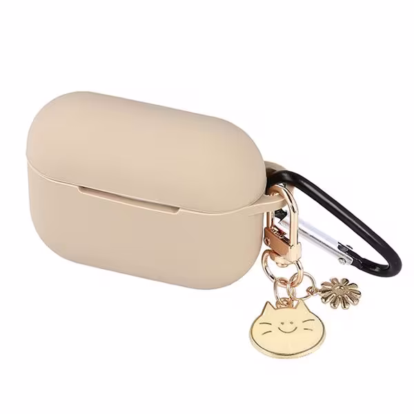Kompakt silikonfodral till Apple Airpods/Airpods 2 - beige