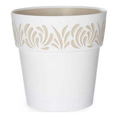 Självvattnande blomkruka Gaia Vit Beige Plast (19 x 19 x 19 cm)