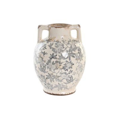 Vas DKD Home Decor Grå Vit Stengods (17 x 17 x 22 cm)