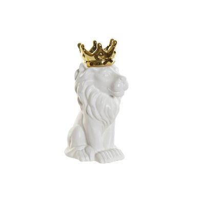 Vas DKD Home Decor Lejonet Vit Dolomite Glam (12 x 9 x 20.5 cm)