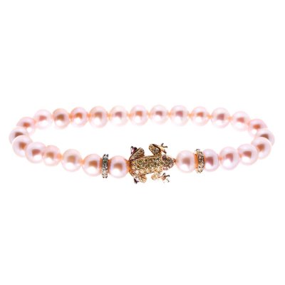 Damarmband Lancaster JLA-BR-FROG-6-PU Rosa Gyllene Zirconer Sterlingsilver 16 mm