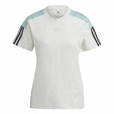 T-shirt med kortärm Adidas Logo Colorblock Beige (Storlek: M)