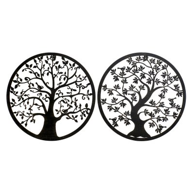 Väggdekoration DKD Home Decor Träd Metall Brun Indier (2 antal) (40 x 1 x 40 cm)