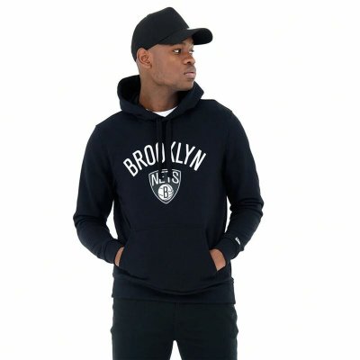 Tröja med huva Barn New Era Brooklyn Nets Svart (Storlek: M)