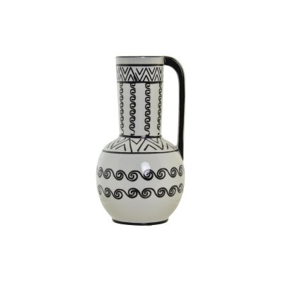 Vas DKD Home Decor Porslin Svart Vit Kolonial (15 x 15 x 28 cm)