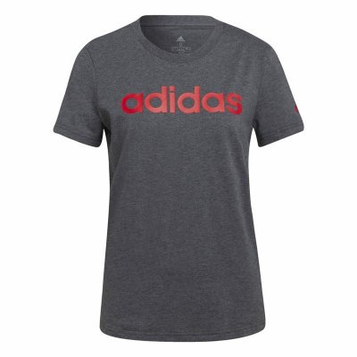 T-shirt med kortärm Dam Adidas Loungewear Essentials Logo Mörkgrå (Storlek: M)