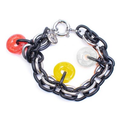 Damarmband Folli Follie BA1B003SK-BRA Svart Rostfritt stål (23 cm)