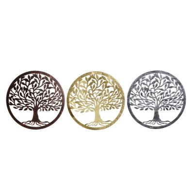 Väggdekoration DKD Home Decor Metall Träd (3 pcs) (40 x 1 x 40 cm)