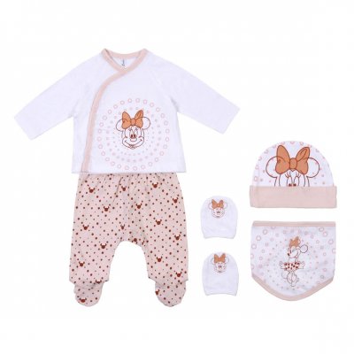 Set av kläder Minnie Mouse 4 Delar Rosa (1 månad)