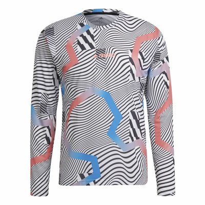 T-shirt med lång ärm Herr Adidas Terrex Primeblue Trail Vit (Storlek: XS)