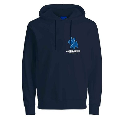 Tröja med huva Herr JORPAL SWEAT HOOD FST Jack & Jones 2310015 Marinblå (Storlek: S)