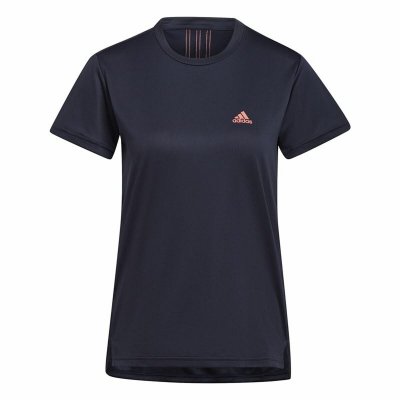 T-shirt med kortärm Dam Adidas Aeroready Designed 2 Move Svart Blå (Storlek: M)