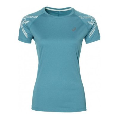 T-shirt med kortärm Dam Asics Stripe SS Top 141224 8057 Blå (Storlek: S)