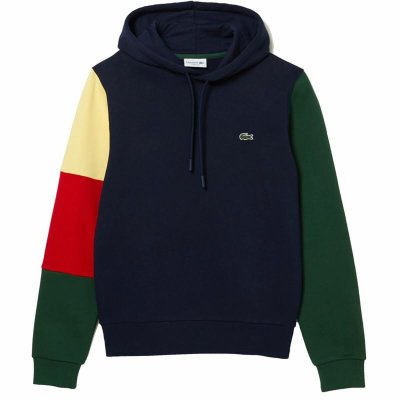 Tröja med huva Herr Lacoste Colorblock Marinblå (Storlek: XL)