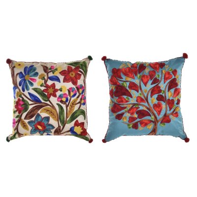 Kudde DKD Home Decor Träd Polyester Bomull Aluminium Multicolour (40 x 10 x 40 cm) (2 antal)