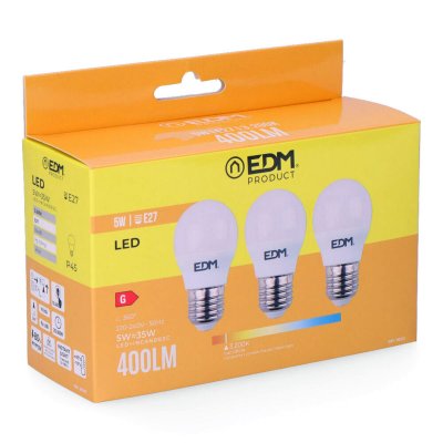 LED-lampa EDM E27 5 W G (3200 K)