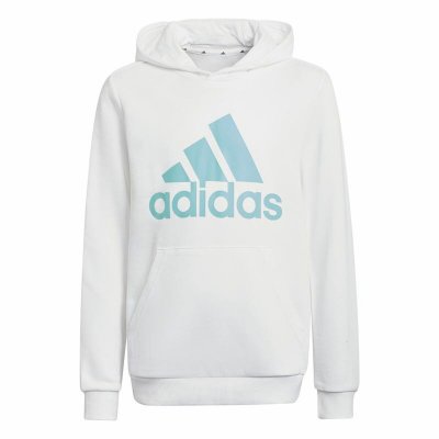 Tröja med huva Unisex Adidas Blå Vit (Storlek: 7-8 år)