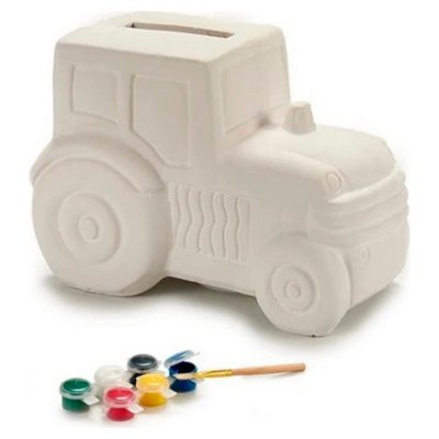 Sparbössa Traktor Vit Keramik (9,2 x 9 x 13 cm)