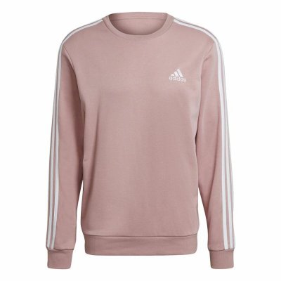 Tröja utan huva Herr Adidas Essentials French Terry 3 Stripes Rosa (Storlek: 2XL)