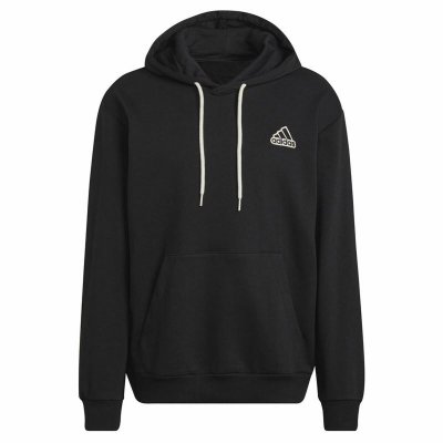 Tröja med huva Herr Adidas Essentials Feelcomfy Svart (Storlek: L)