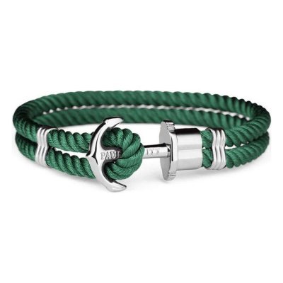 Unisexarmband Paul Hewitt Silvrig Grön Nylon (Mått: 19 cm)