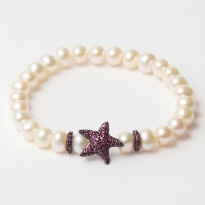 Damarmband Lancaster JLA-BR-STAR-5-WH Purpur Vit Sterlingsilver 16 mm