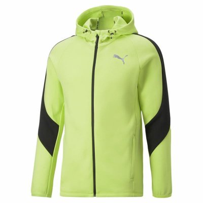 Tröja med huva Herr Puma Evostripe Grön Hela blixtlås (Storlek: S)