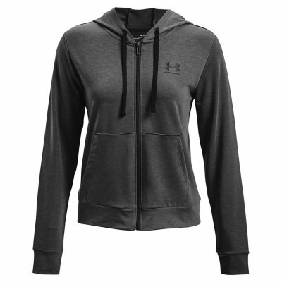 Tröja med huva Dam Under Armour Rival Terry FZ Med kåpa Mörkgrå (Storlek: XL)