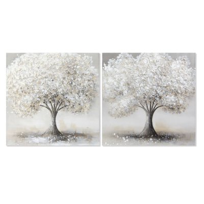 Tavla DKD Home Decor Träd (100 x 3 x 100 cm) (2 antal)