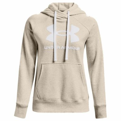 Tröja med huva Dam Under Armour Fleece Logo Vit (Storlek: XS)