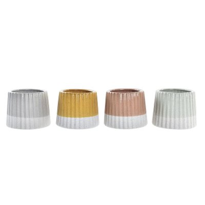Kruka DKD Home Decor Dvobarvna Stengods (14,2 x 14,2 x 11,4 cm) (4 antal)