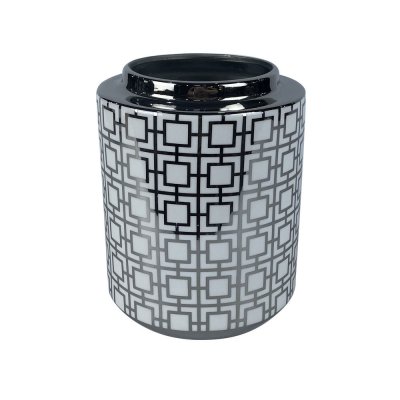 Vas DKD Home Decor Porslin Silvrig Orientalisk (15 x 15 x 19 cm)