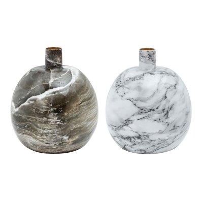 Vas DKD Home Decor Metall Brun Vit Marmor Modern (13 x 13 x 15 cm) (2 antal)