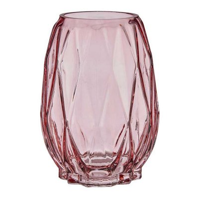 Vas Gravyr Romb Glas Rosa (13,5 x 19 x 13,5 cm)
