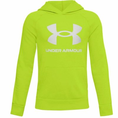 Tröja med huva Unisex Under Armour Rival Big Logo 1 Limegrön (Storlek: 14-16 år)