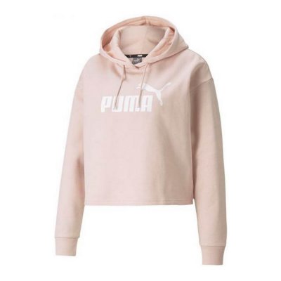 Tröja med huva Puma Essential Cropped Rosa Brun (Storlek: S)