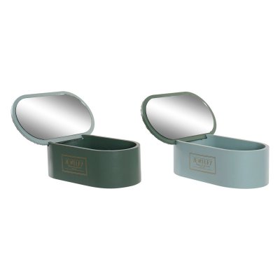 Smyckeskrin DKD Home Decor polypropen Tropiskt Trä MDF (2 pcs) (24 x 13 x 9 cm)