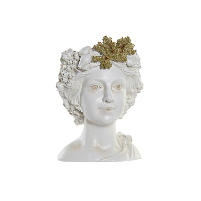 Kruka DKD Home Decor Kvinna Gyllene Vit Harts (23 x 23 x 30 cm)